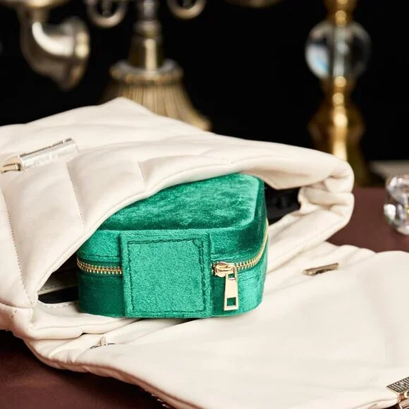 Travel Velvet Jewelry Box with Mirror, Mini Gifts Case for Women Girls, Small Po - Picture 2 of 7